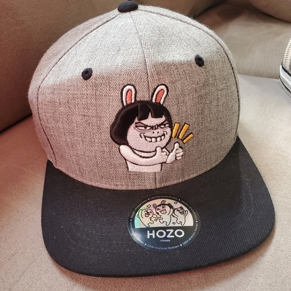 NWOT HOZO Cynical Rabbit Free Size Snapback In Gray - Picture 3 of 13